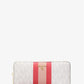 Jet Set Charm Large Signature Logo Stripe Continental Wallet