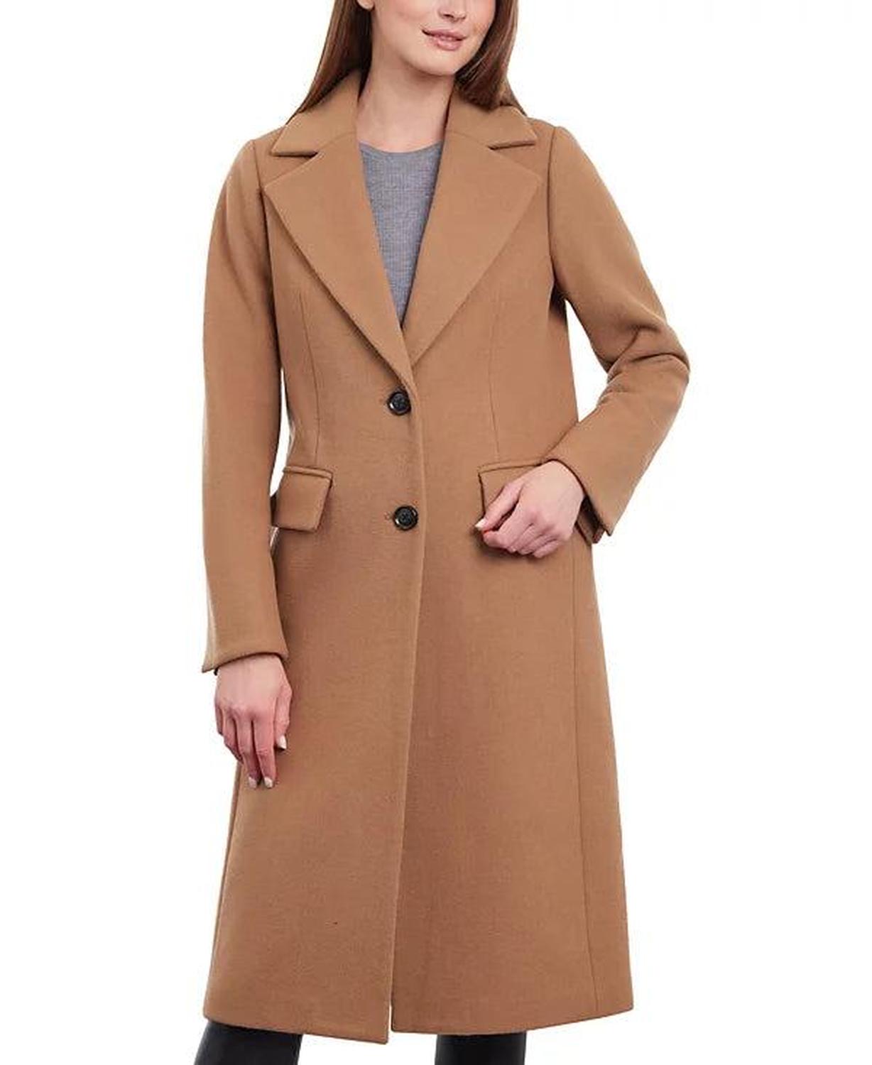 Michael Michael Kors Women's 2-Button Wool Coat, Dark Camel