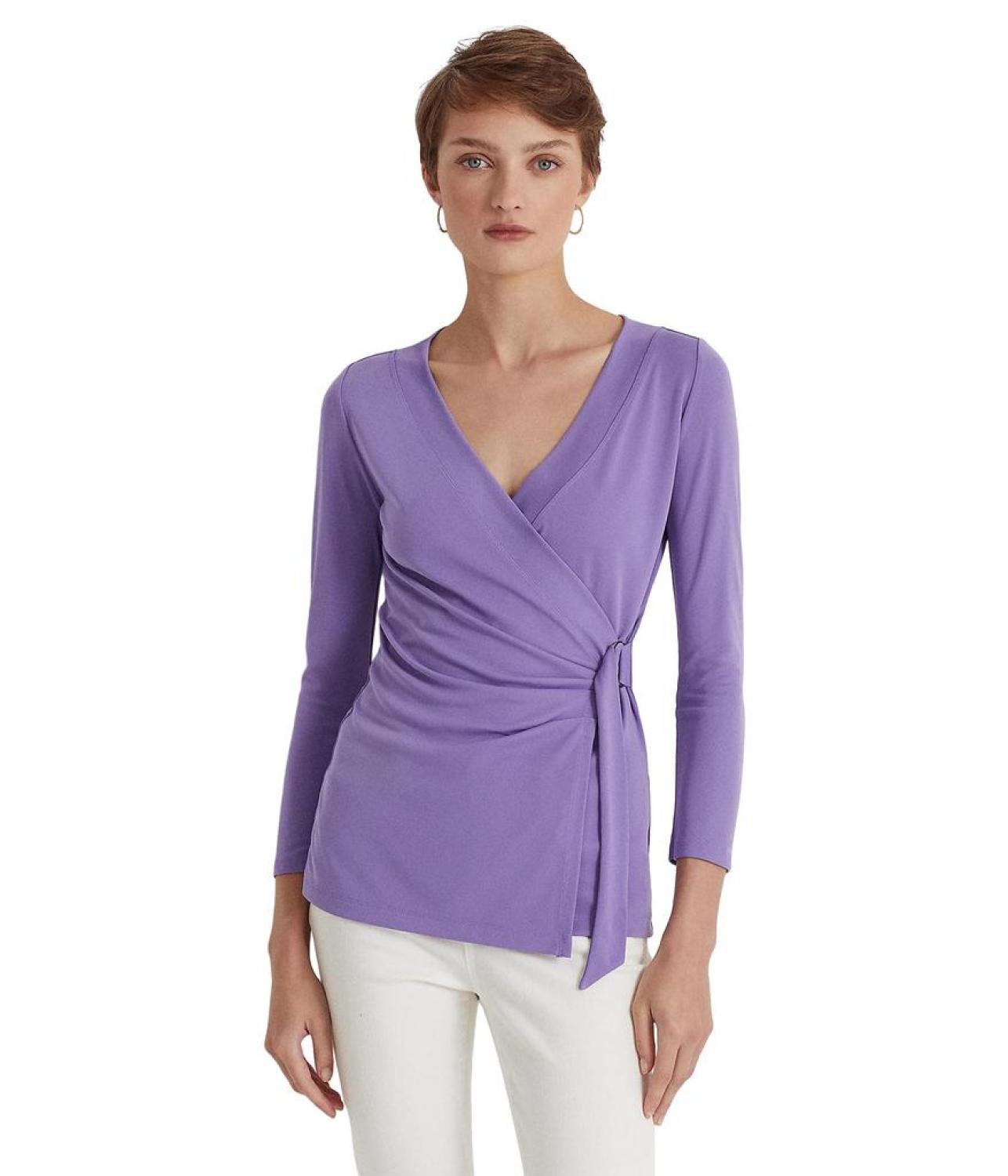 Stretch Jersey Surplice Top