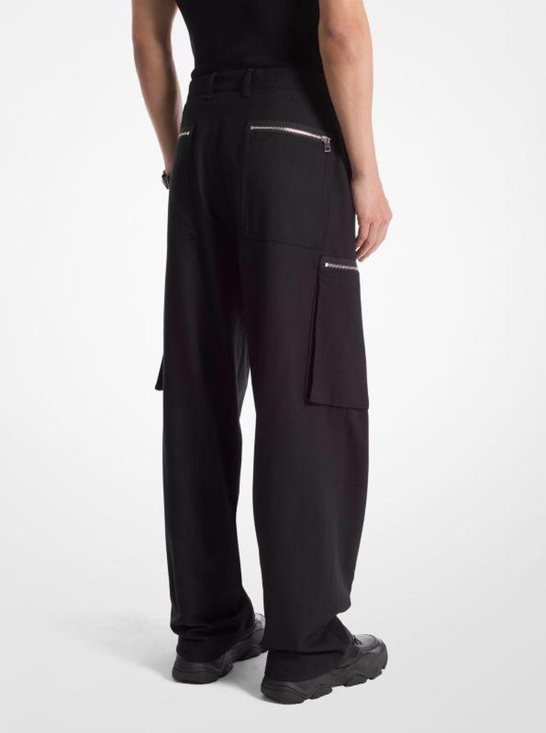 Stretch Wool Zip Cargo Pants