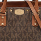 Michael Kors Brown Signature Coated Canvas And Leather Studded Sandrine Tote