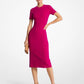 Double Faced Stretch Wool Sheath Dress