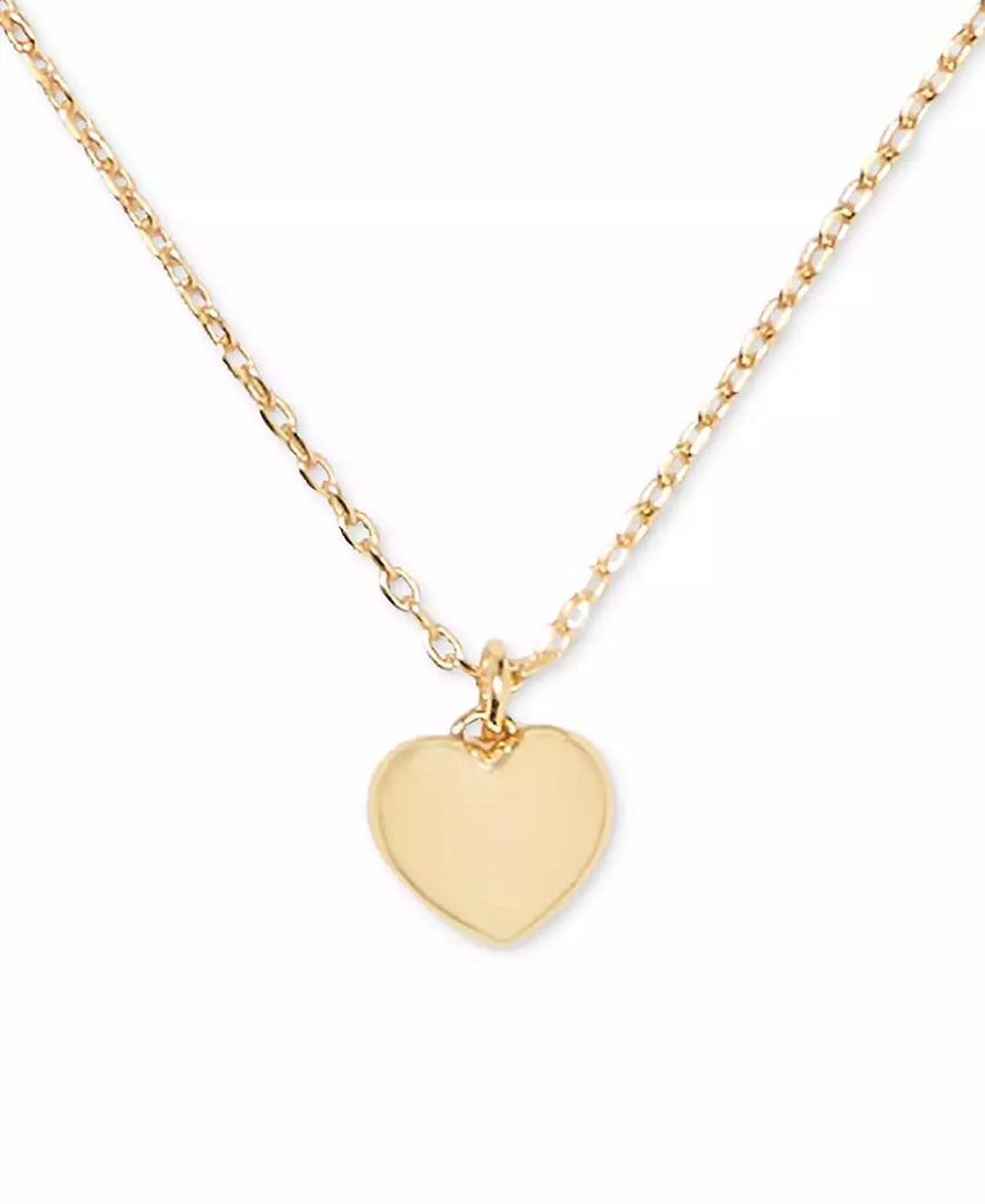 Gold-Tone Polished Mini Heart Pendant Necklace, 16" + 3" extender