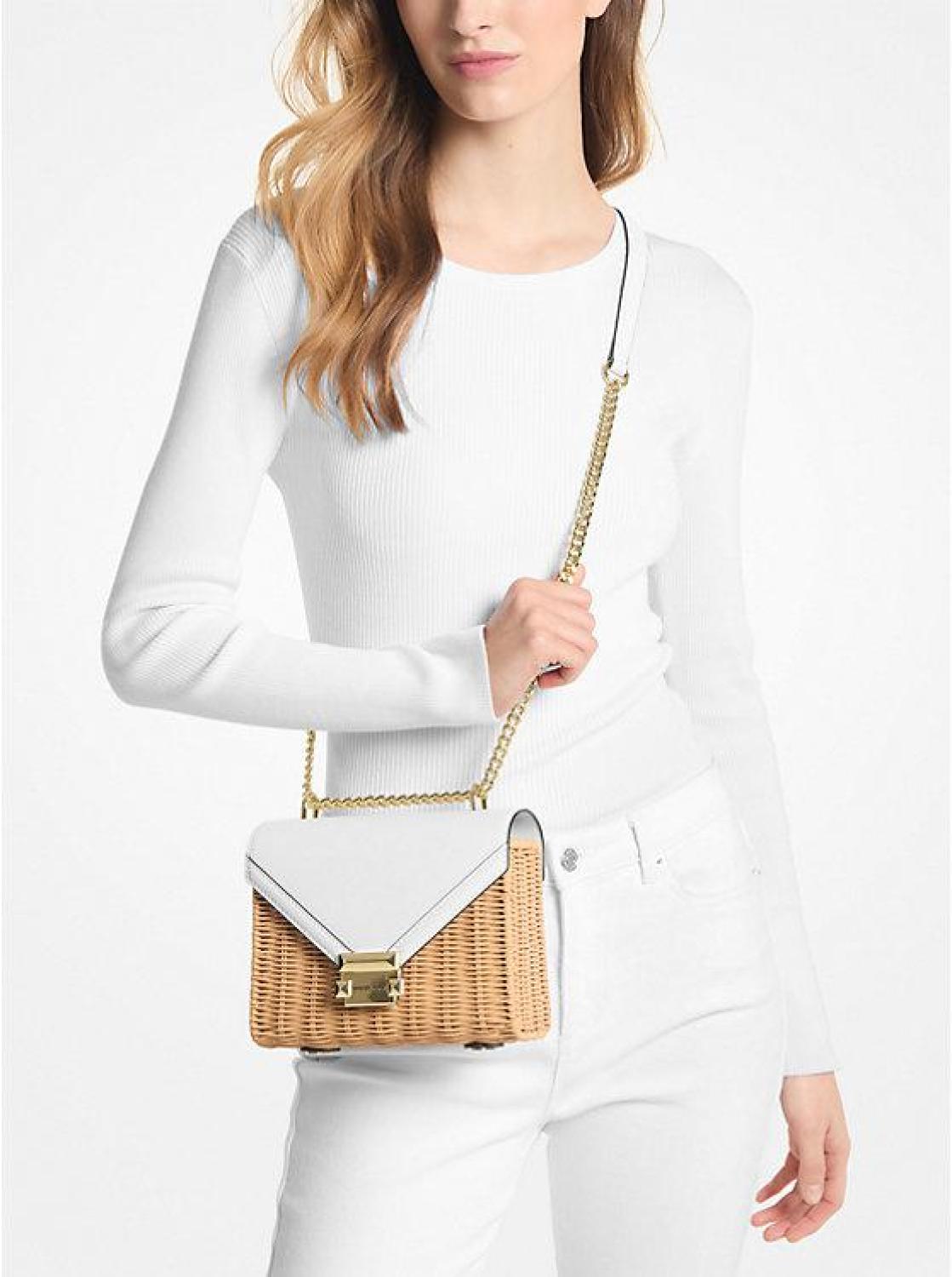 Whitney Small Wicker Shoulder Bag