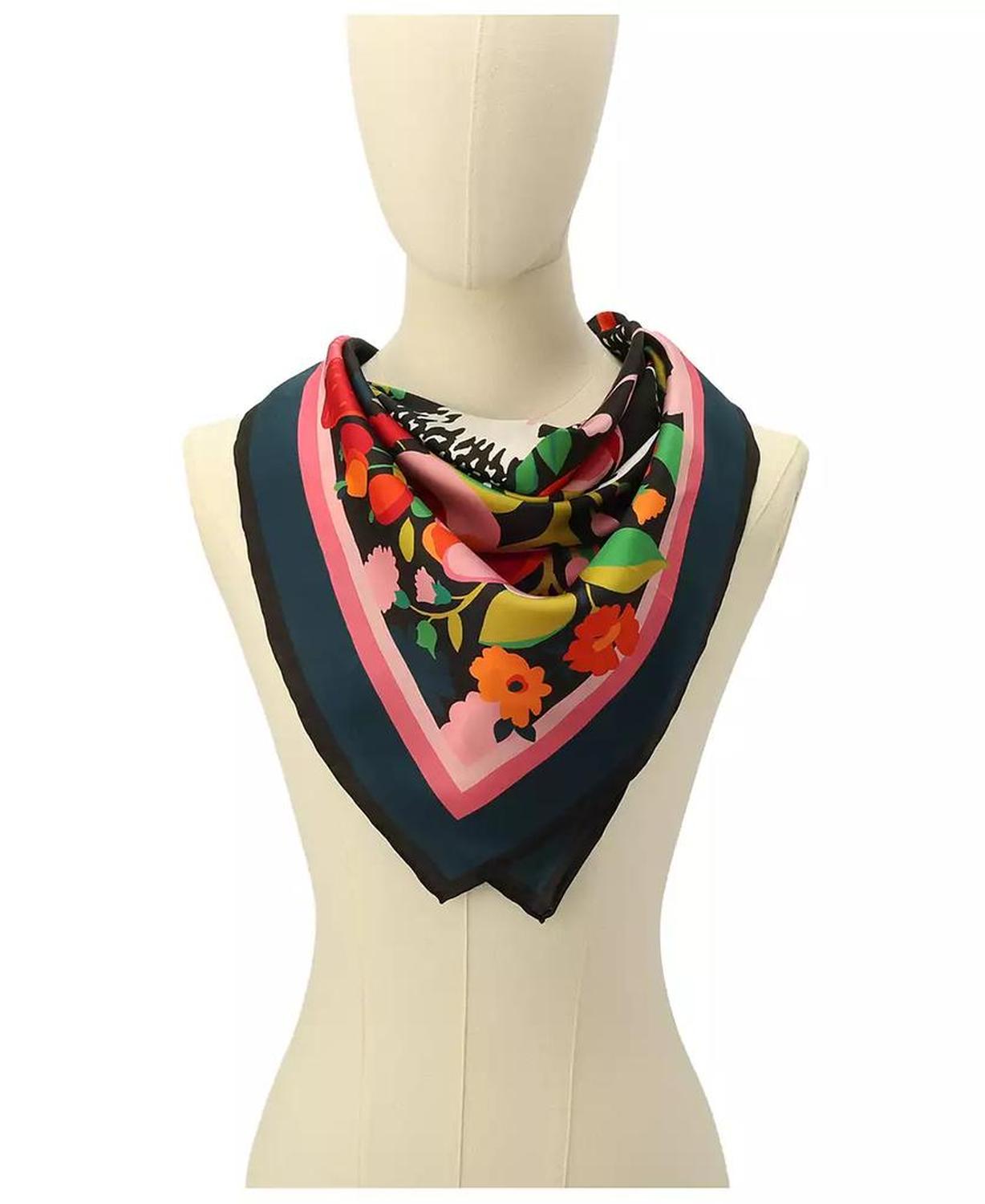 Women's Garden Snake Silk Square Scarf