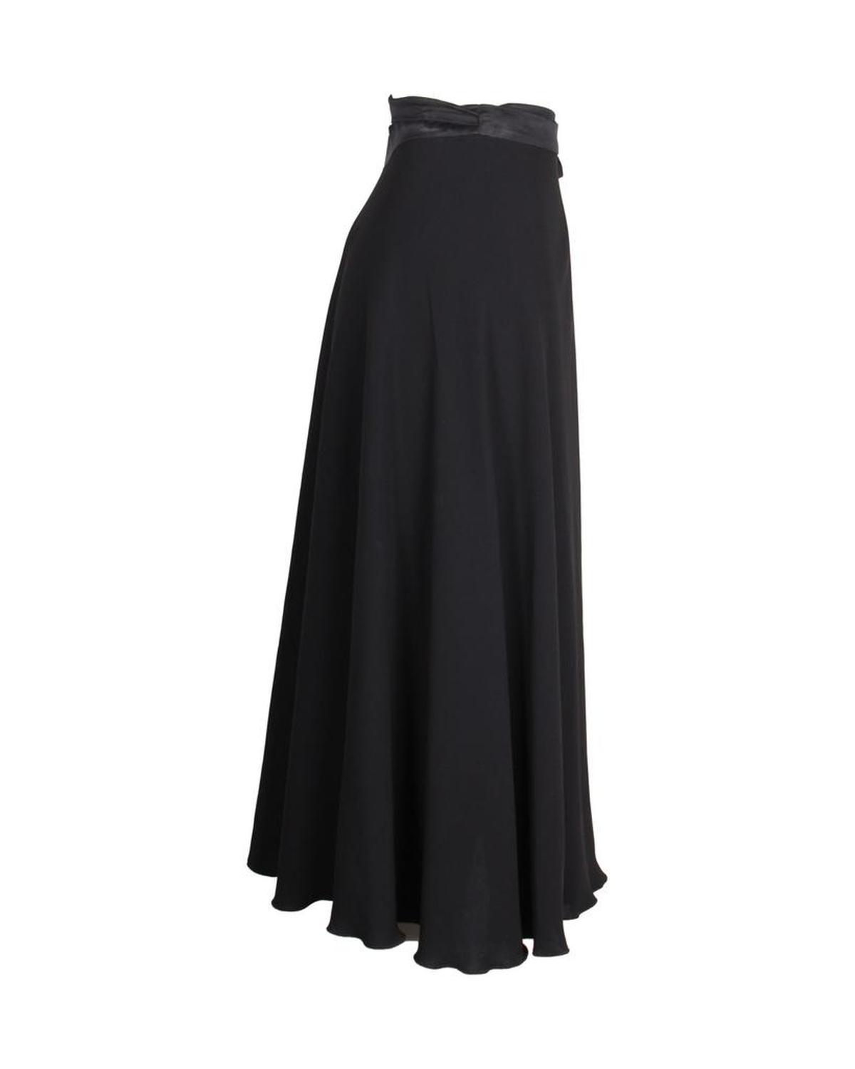 Max Mara Wrap Midi Skirt in Black Triacetate