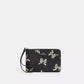 Corner Zip Wristlet With Bow Print