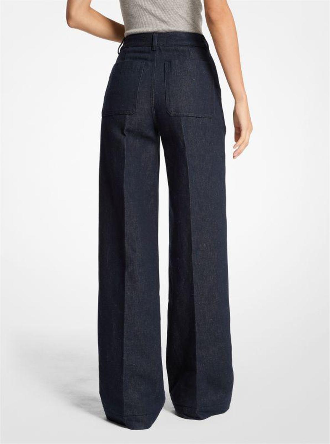 Linen Denim Wide-Leg Jeans