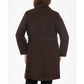 Women's Plus Size Belted Notched-Collar Wrap Coat