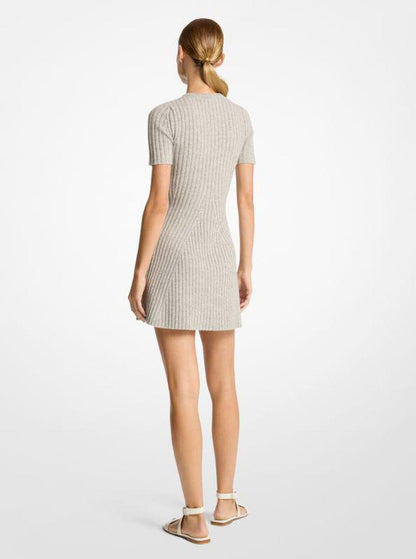 Ribbed Cashmere Mini Dress