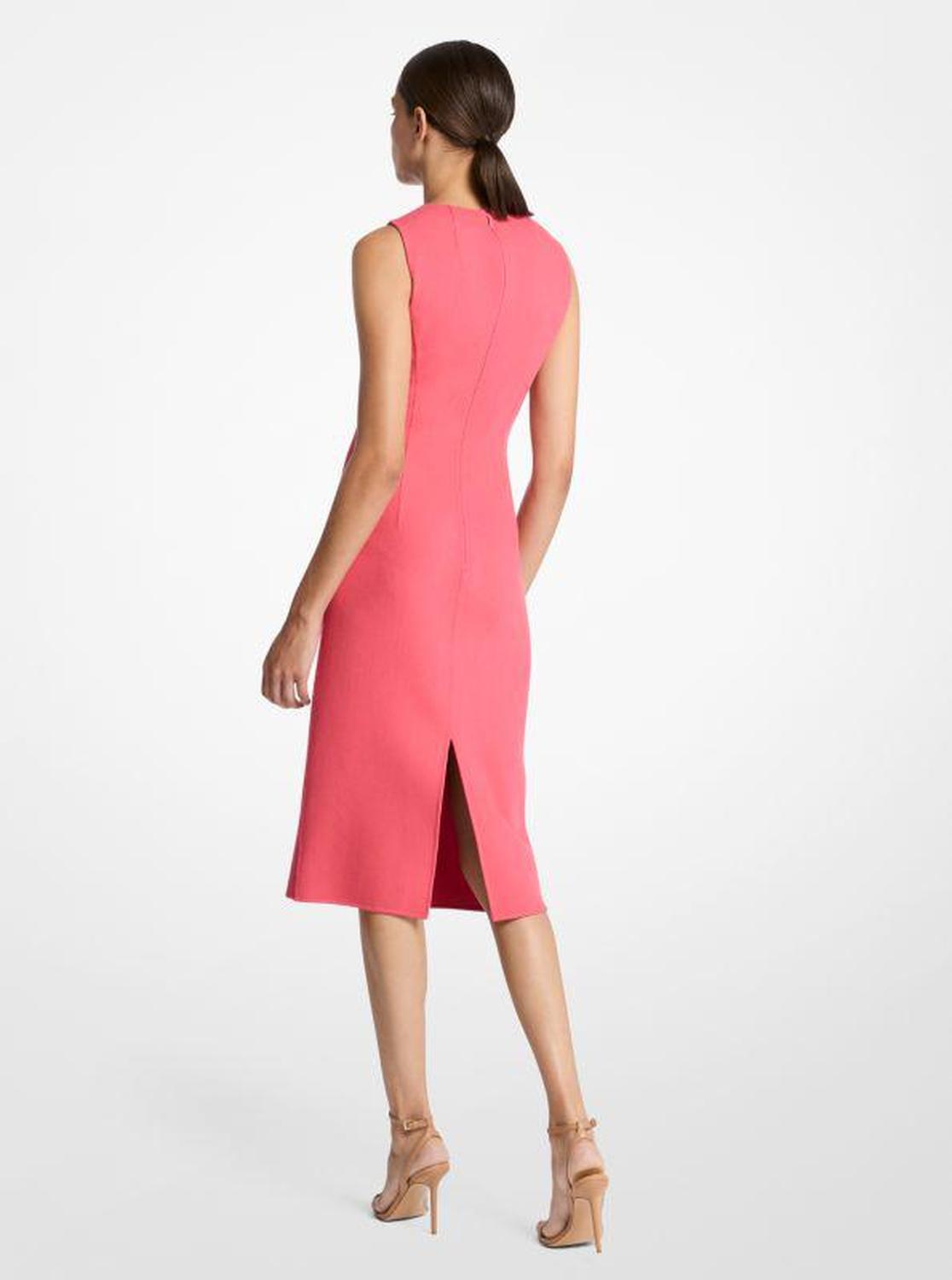 Double Faced Stretch Wool Bouclé Sheath Dress