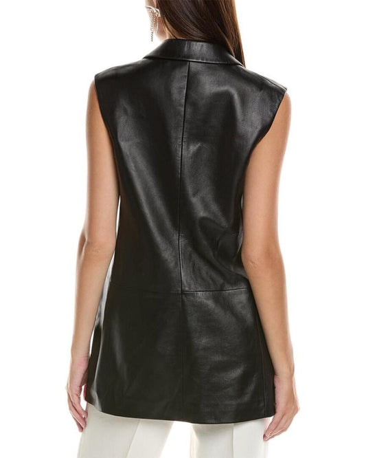 Michael Kors Collection Boyfriend Leather Vest