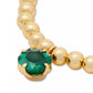 Gold-Tone Pop of Joy Green Stone Stretch Bracelet