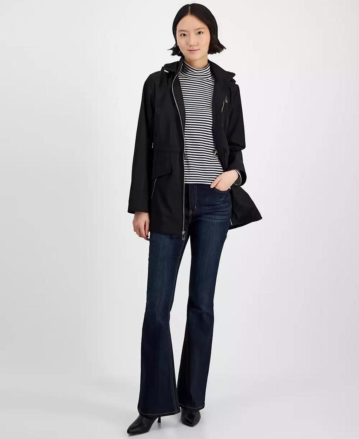 Petite Hooded Water-Resistant Anorak Coat