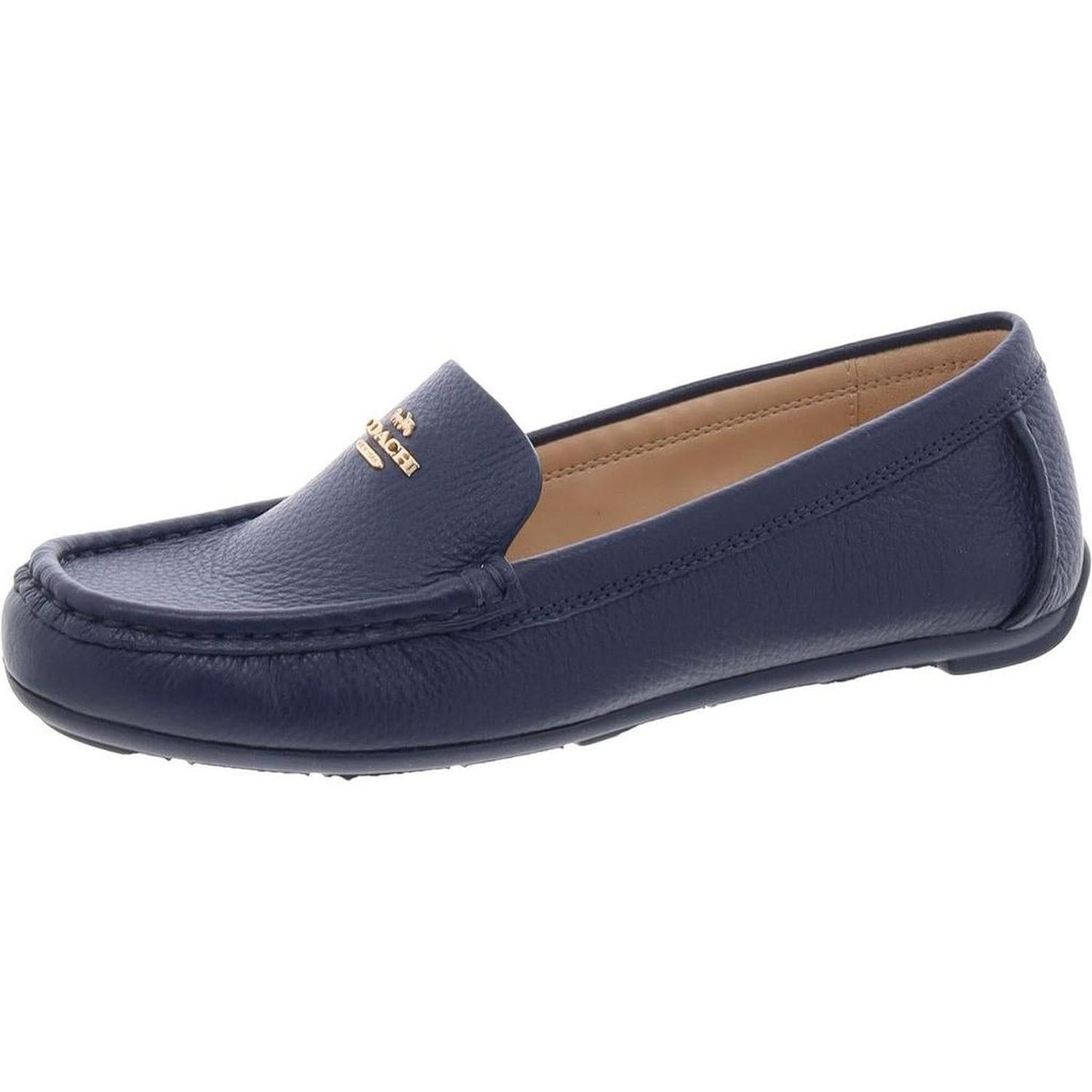 Womens Logo Leather Loafers