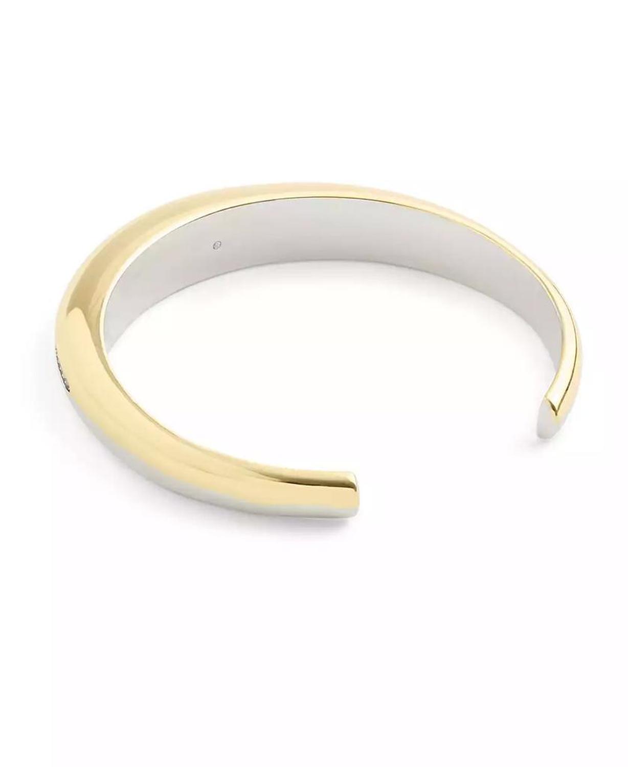 Faux Stone Signature Pavé Tubular Cuff Bracelet