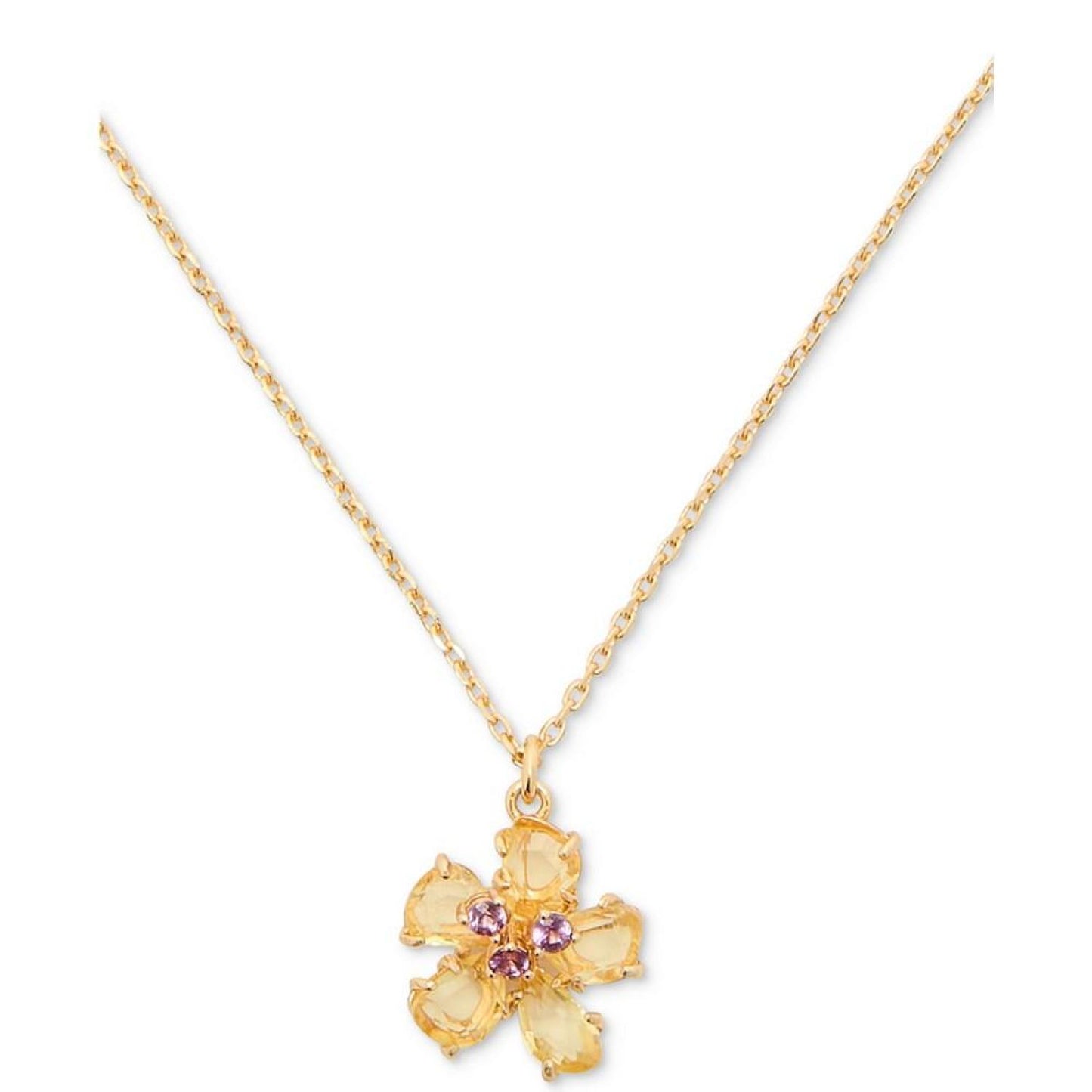 Gold-Tone Paradise Flower Mini Pendant Necklace, 16" + 3" extender