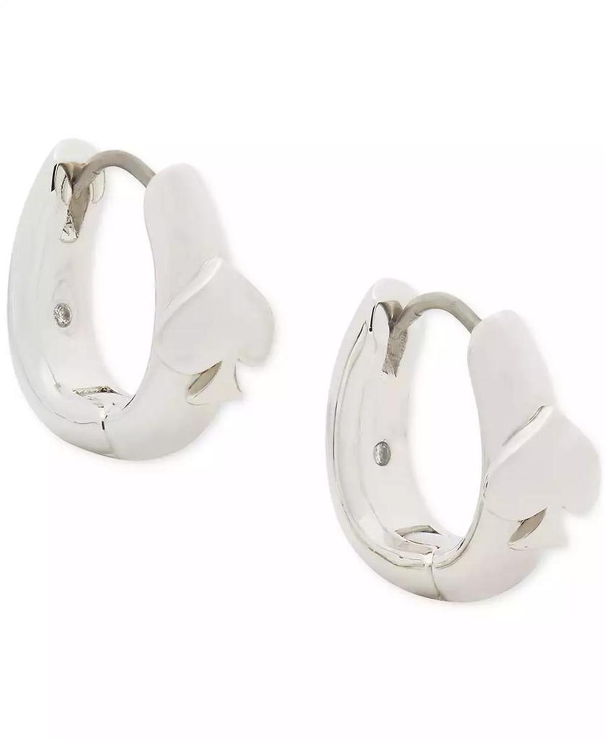 Spade Oval Huggie Hoop Earrings