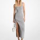 Stretch Wool Blend Ruched Tank Dress