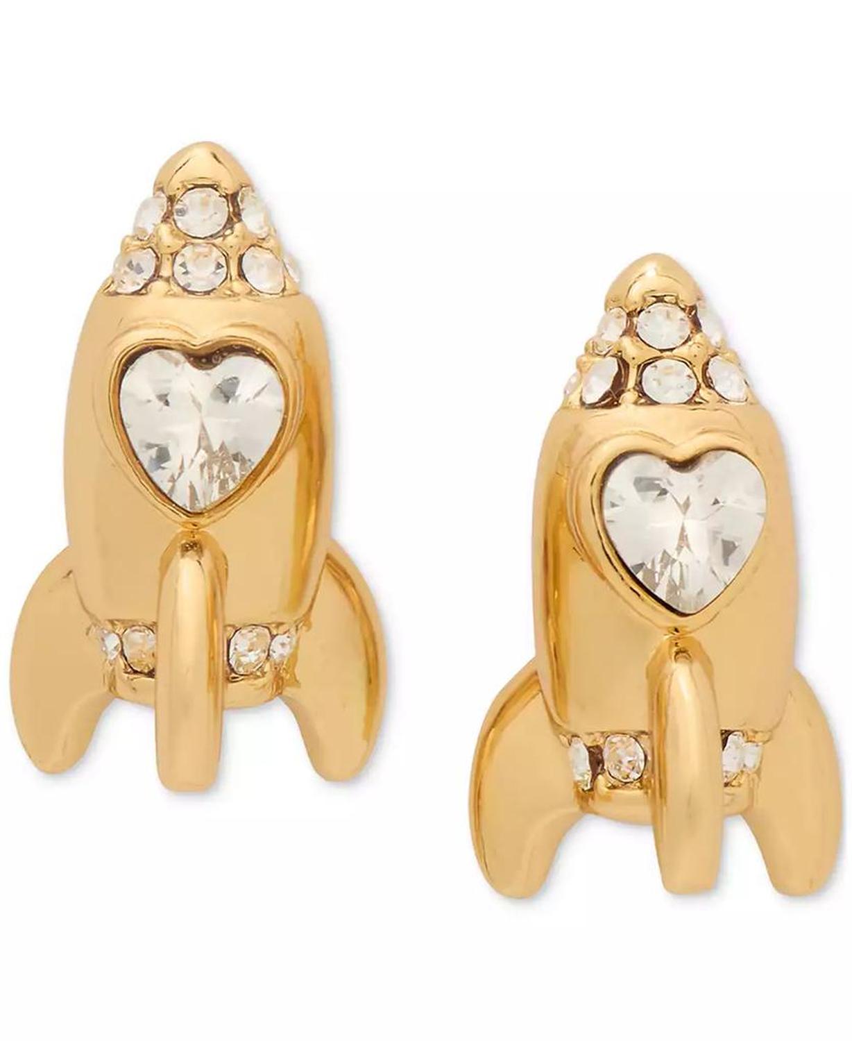 Gold-Tone Space Cadet Rocket Stud Earrings