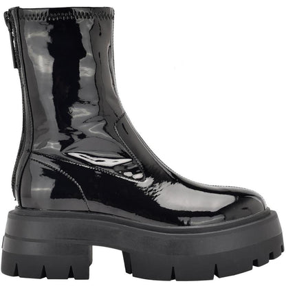 Saleen Womens Faux Leather Mid-Calf Combat & Lace-up Boots