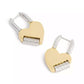 Faux Stone Signature Heart Padlock Drop Earrings