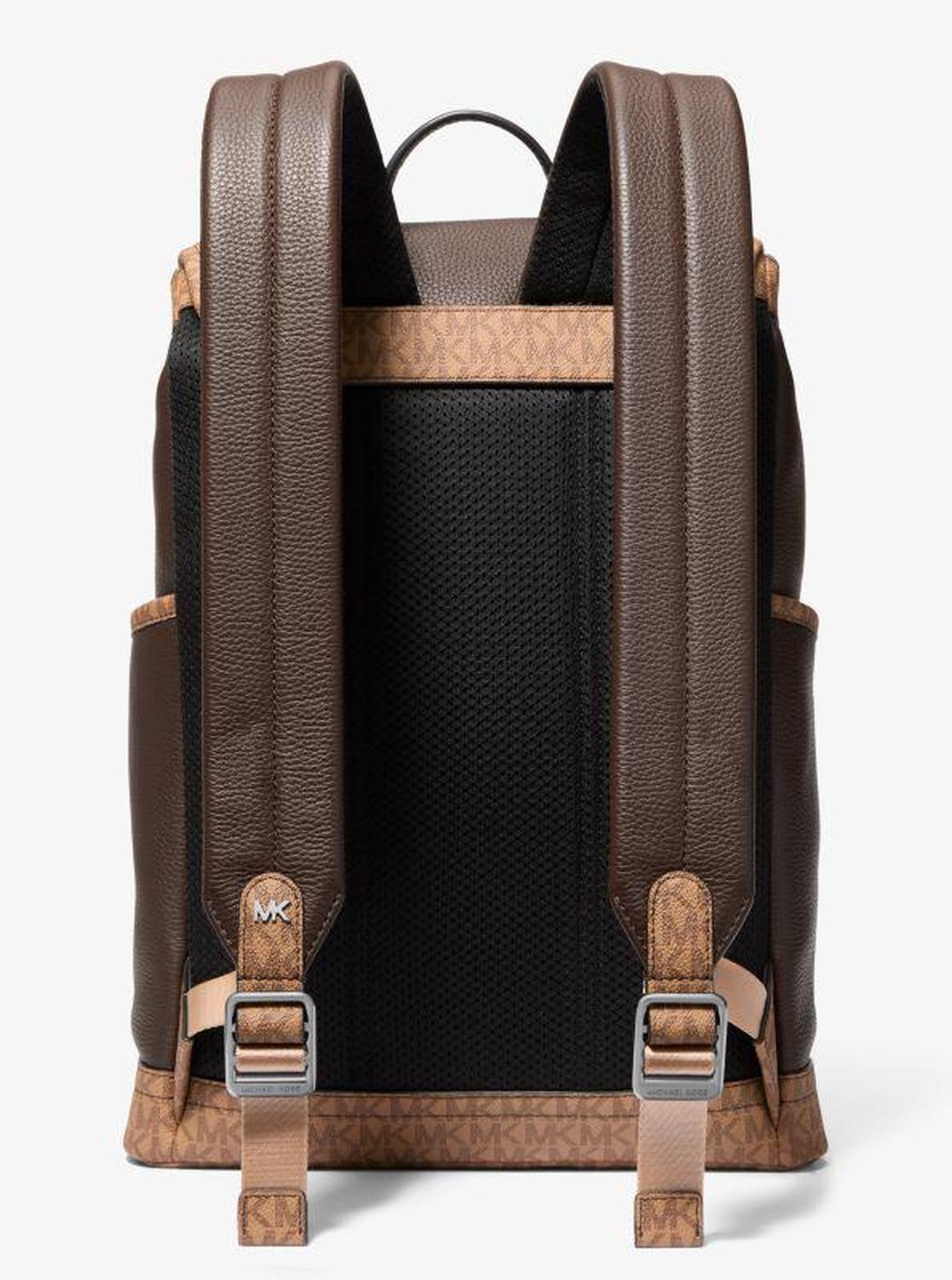 Hudson Leather and Signature Logo Backpack