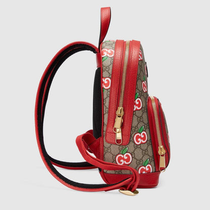 Gucci Gg Supreme Monogram Apple Small Backpack In