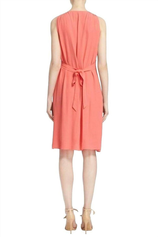 Fluid Crepe Tie Back Dress In Watermelon