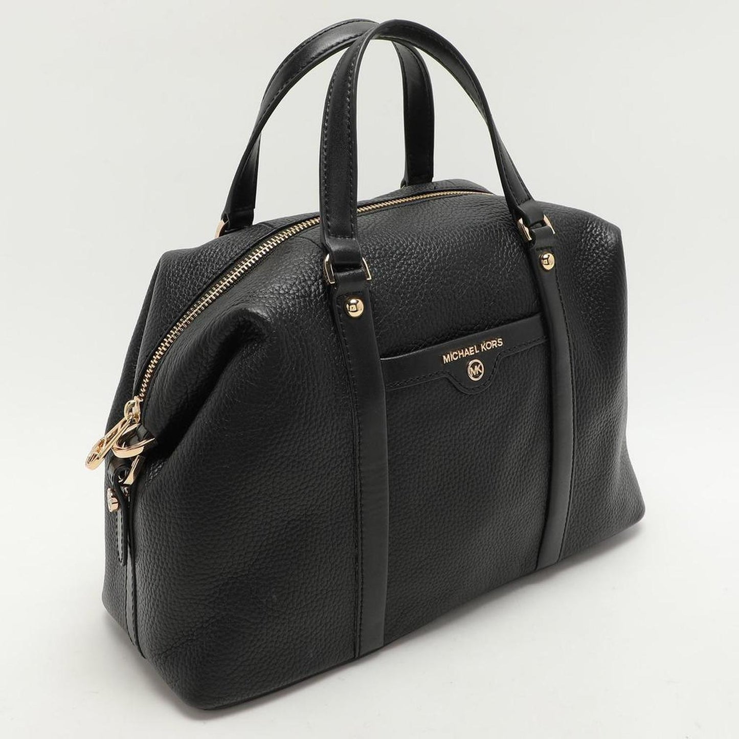 Black Leather Medium Beck Satchel