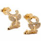 Lucky Charm Gold-Tone Crystal Huggie Hoop Earrings