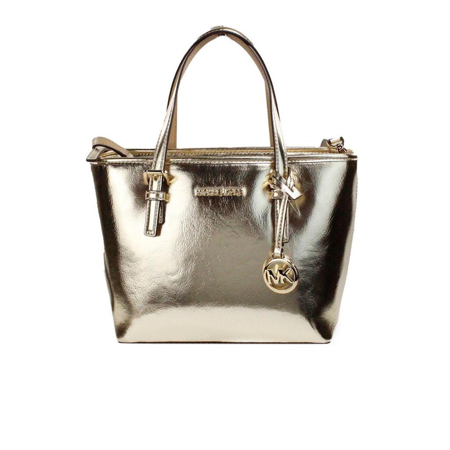 Michael Kors Jet Set Pale  Metallic XS Carryall Top Zip Tote Bag Women's Purse