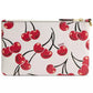 Small Cherry Print Leather Wristlet