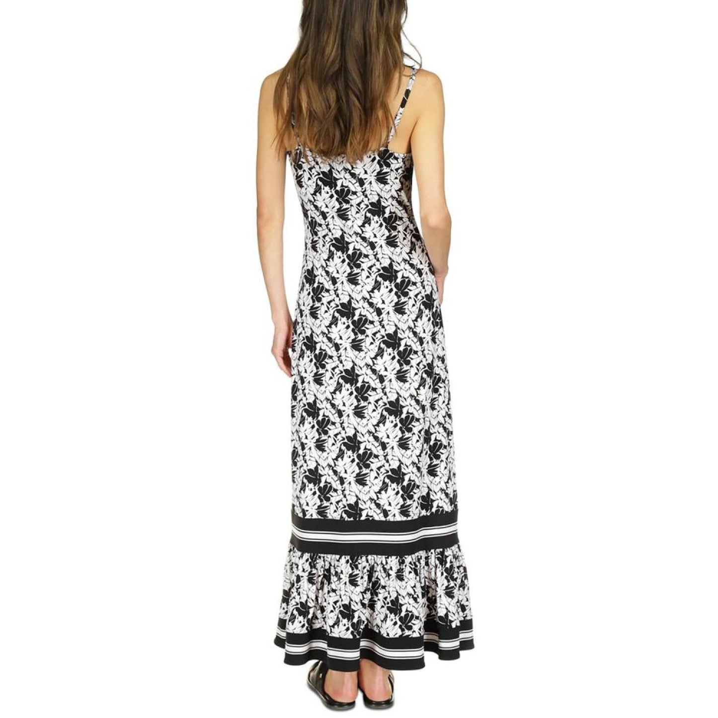 Women's Printed Ruffle-Hem Maxi Dress