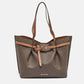 Michael Kors Brown Signature Coated Canvas And Leather Large Emilia Tote