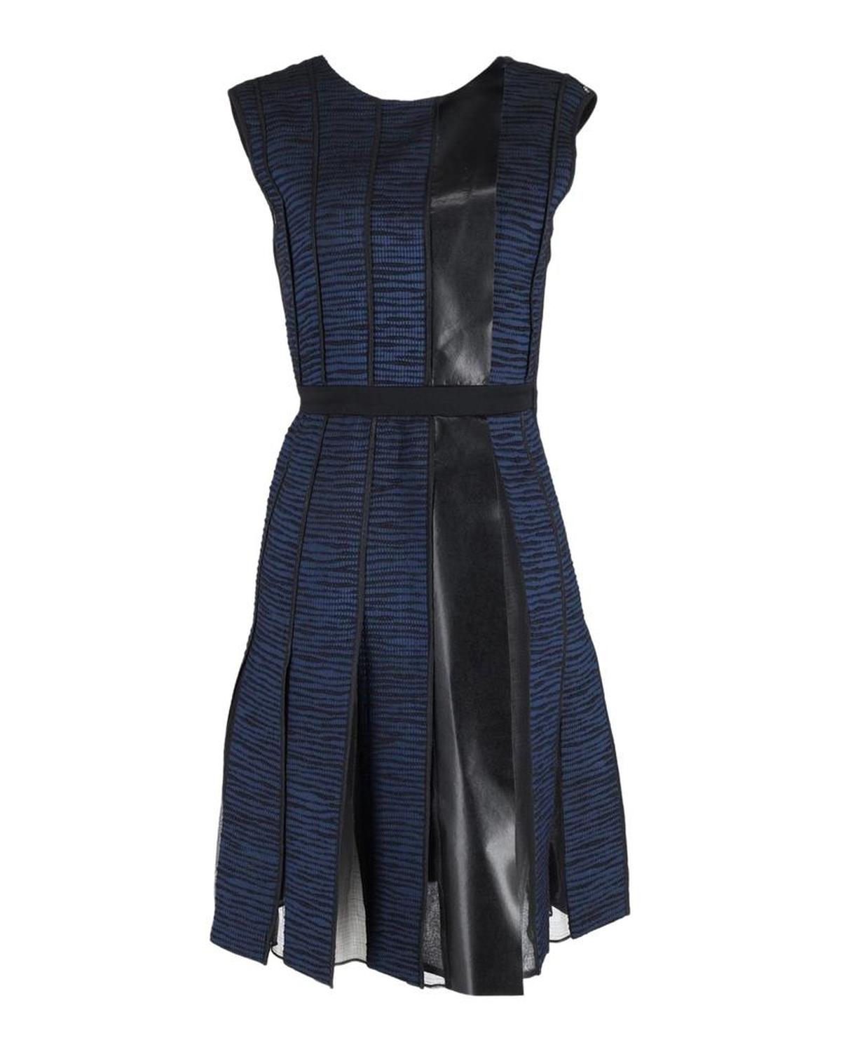 Sportmax Sleeveless Paneled Dress in Blue Cotton