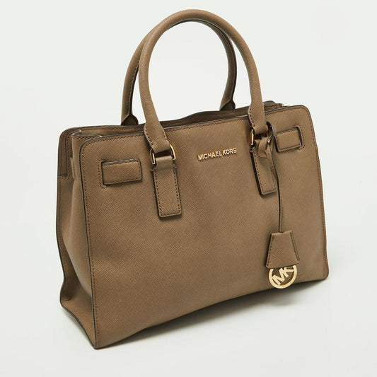 Michael Kors Beige Leather Hamilton East West Tote