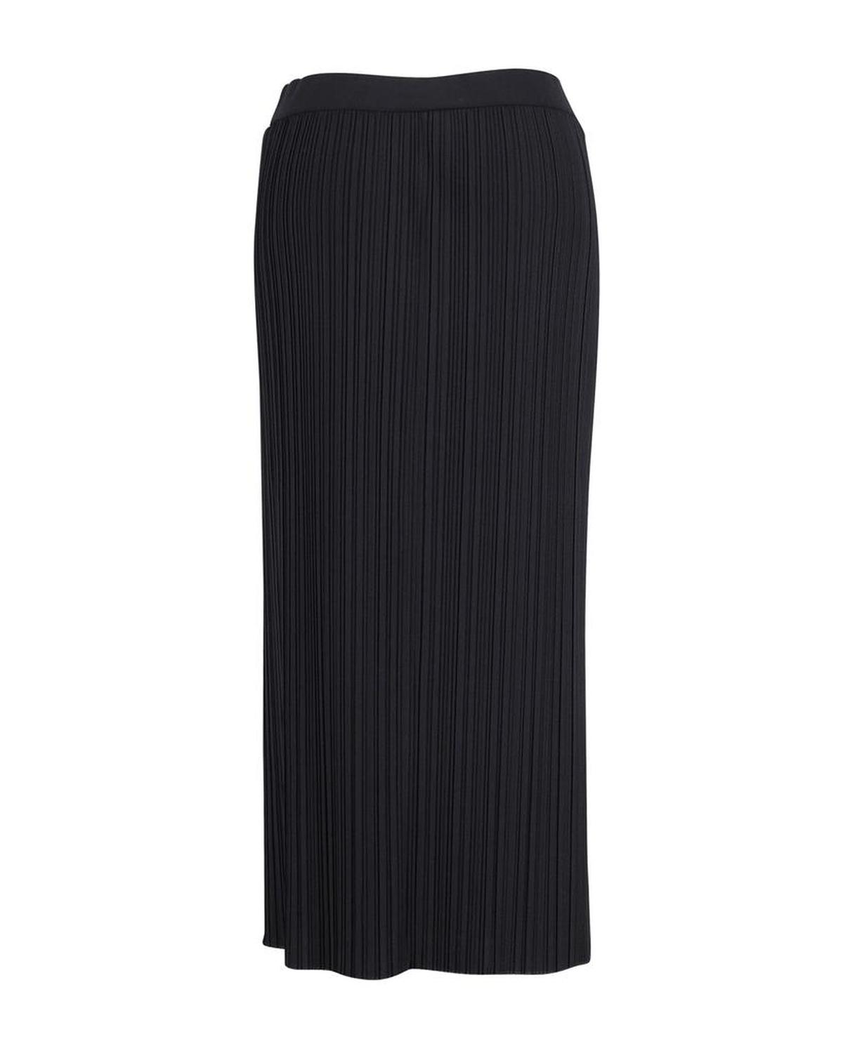 Max Mara Leisure Pleated Midi Skirt in Black Polyester