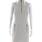 Michael Kors Womens Half Zipper Sleeveless Sheath Dress Beige Cotton