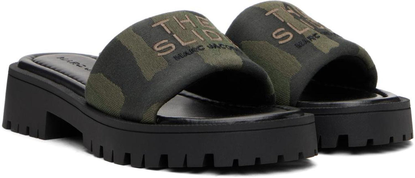 Khaki 'The Camo Jacquard Lug Sole Slide' Sandals