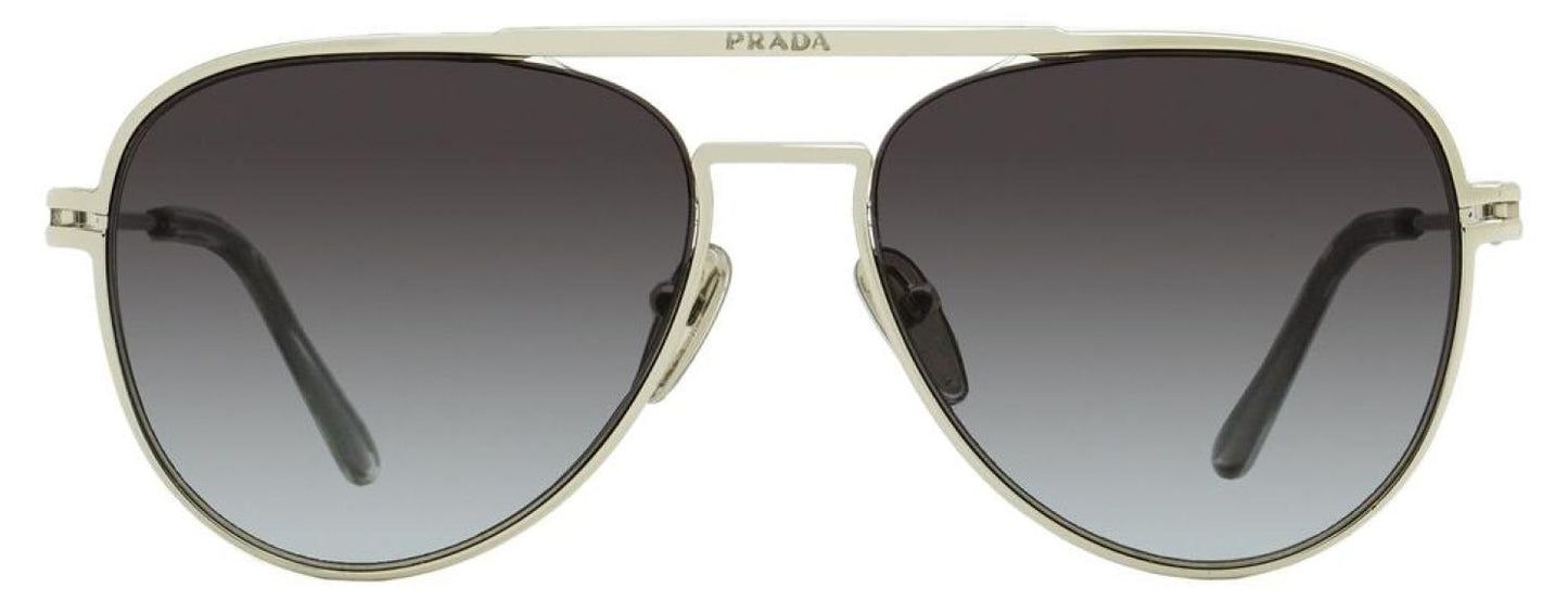 Prada Men's Pilot Sunglasses SPR54Z 1BC09S Silver 57mm