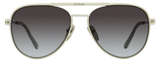 Prada Men's Pilot Sunglasses SPR54Z 1BC09S Silver 57mm