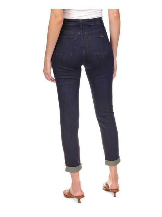 Womens Cuffed Denim Cropped Jeans