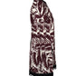 Tropical Print Shift Dress in Maroon Cotton