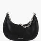 Leather Hobo Bag With Chain Shoulder Strap