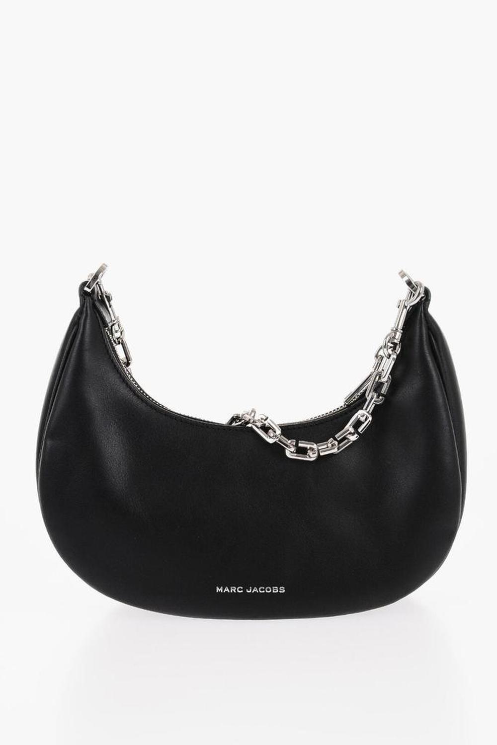 Leather Hobo Bag With Chain Shoulder Strap