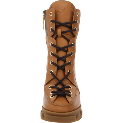 Ridley Womens Leather Zipper Combat & Lace-up Boots