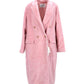 Max Mara Zarda Double Breasted Coat in Pink Alpaca