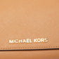 Michael Kors Beige Leather Jet Set Travel Wallet On Chain