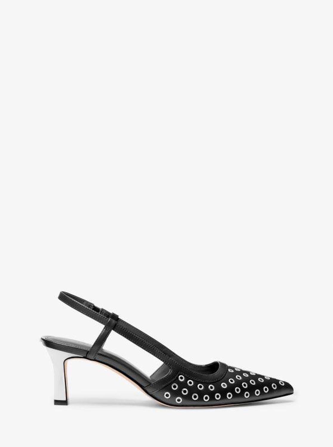 Alora Grommeted Leather Slingback Pump